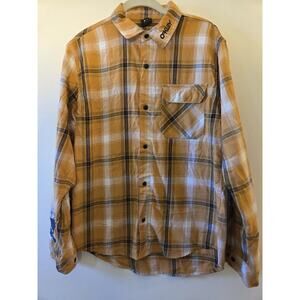 Oakley TC Everywhere Mens Size S Snap Flannel Shirt Lunar Rock Stale Sanbech